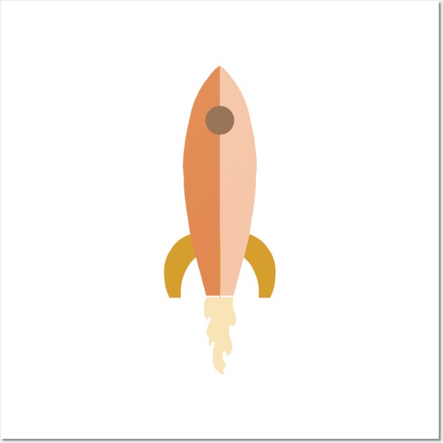 Rocket - Orange Wall Art by littlemoondance